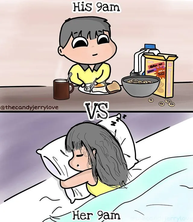 Candy and Jerry cute couple comics illustration