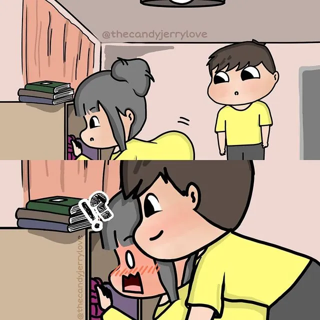 Candy and Jerry cute couple comics illustration