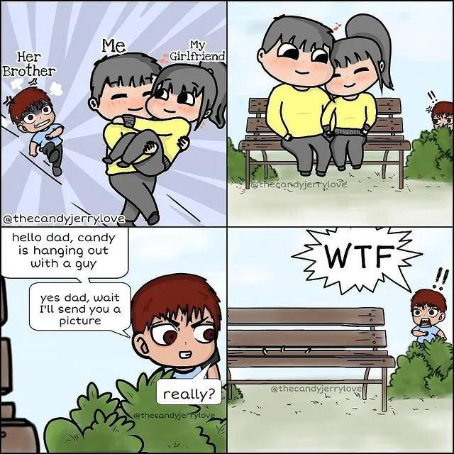 Candy and Jerry cute couple comics illustration