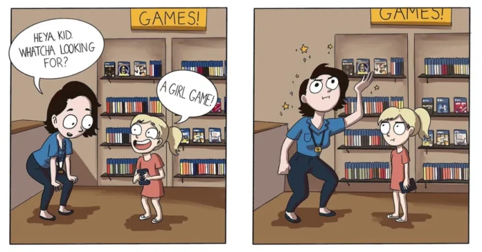 Mindy Kilgore gaming comics featuring funny caricatures