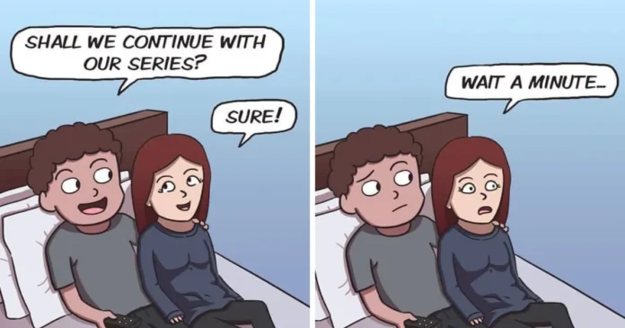 Dark humor comics illustration