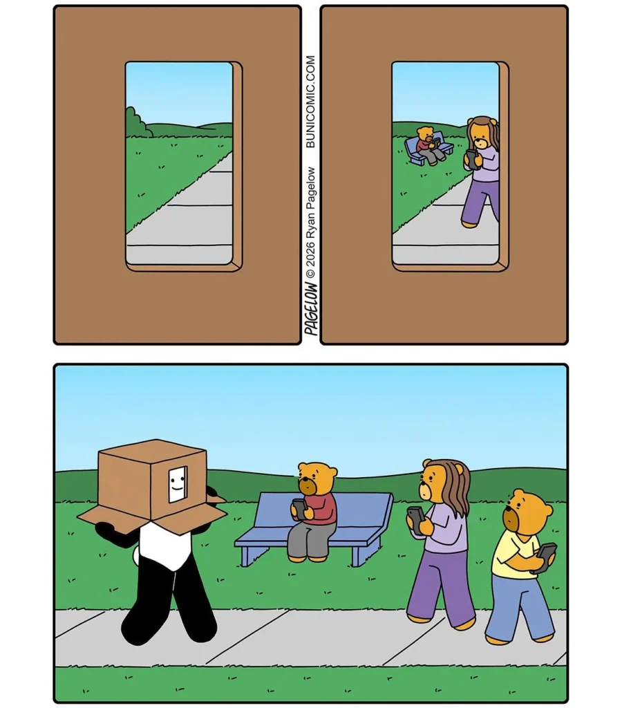 Ryan Pagelow’s Buni comics featuring cute characters and dark humor