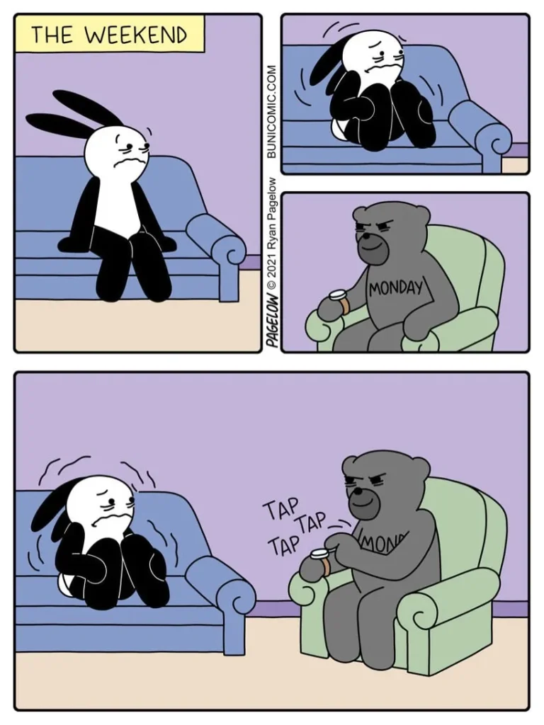 Ryan Pagelow’s Buni comics featuring cute characters and dark humor