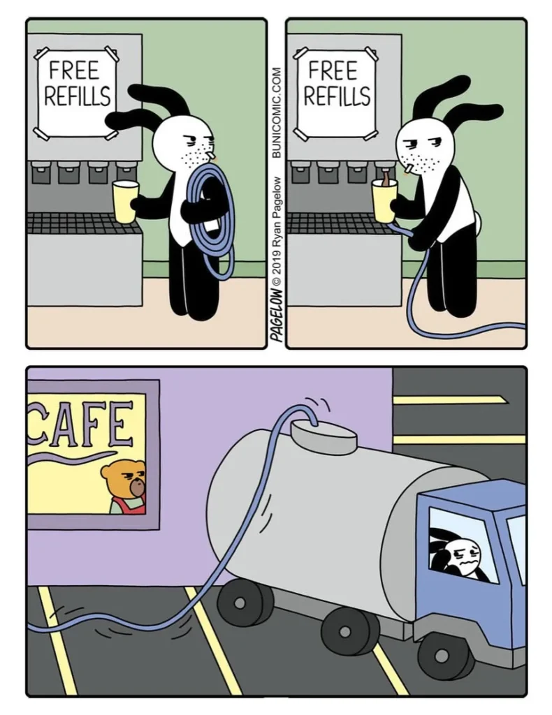 Ryan Pagelow’s Buni comics featuring cute characters and dark humor