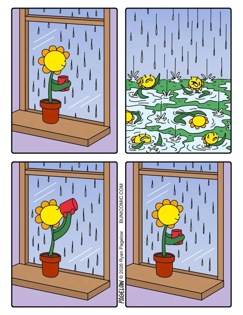Ryan Pagelow’s Buni comics featuring cute characters and dark humor