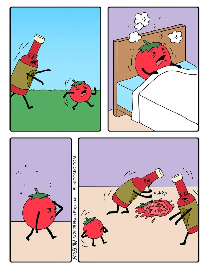 Ryan Pagelow’s Buni comics featuring cute characters and dark humor