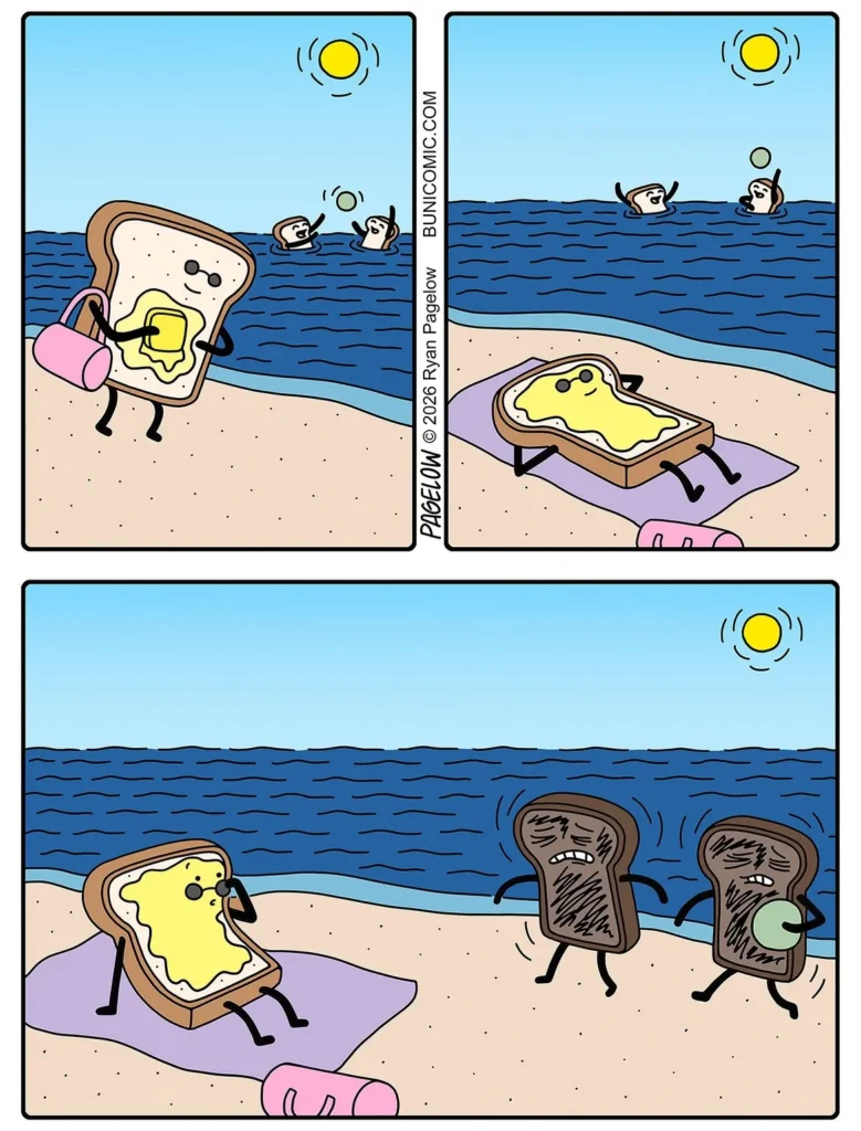 Ryan Pagelow’s Buni comics featuring cute characters and dark humor
