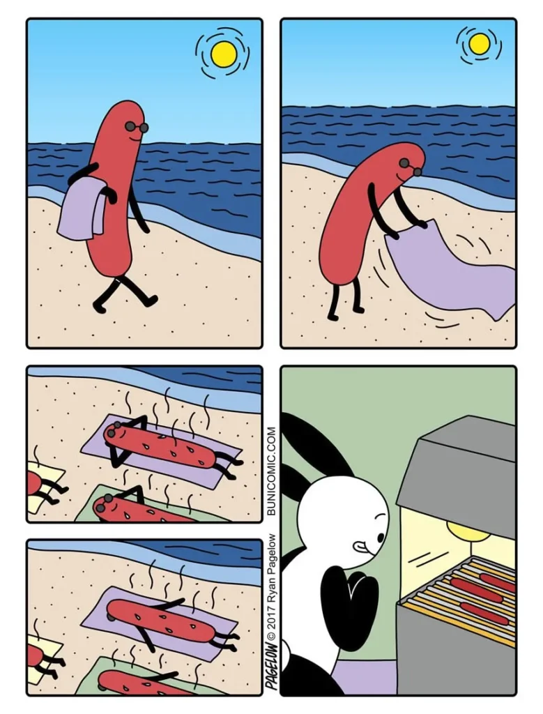 Ryan Pagelow’s Buni comics featuring cute characters and dark humor