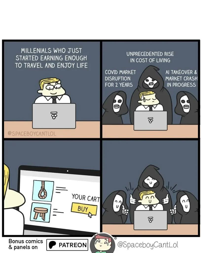 Dark humor comic strip by Mohit Srivastava with unexpected ending