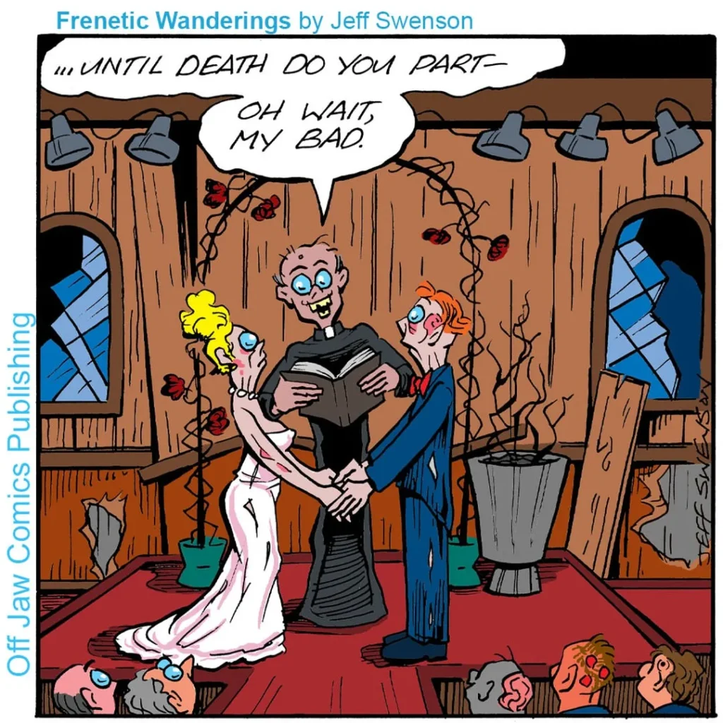 Jeff Swenson one-panel comics with dark humor