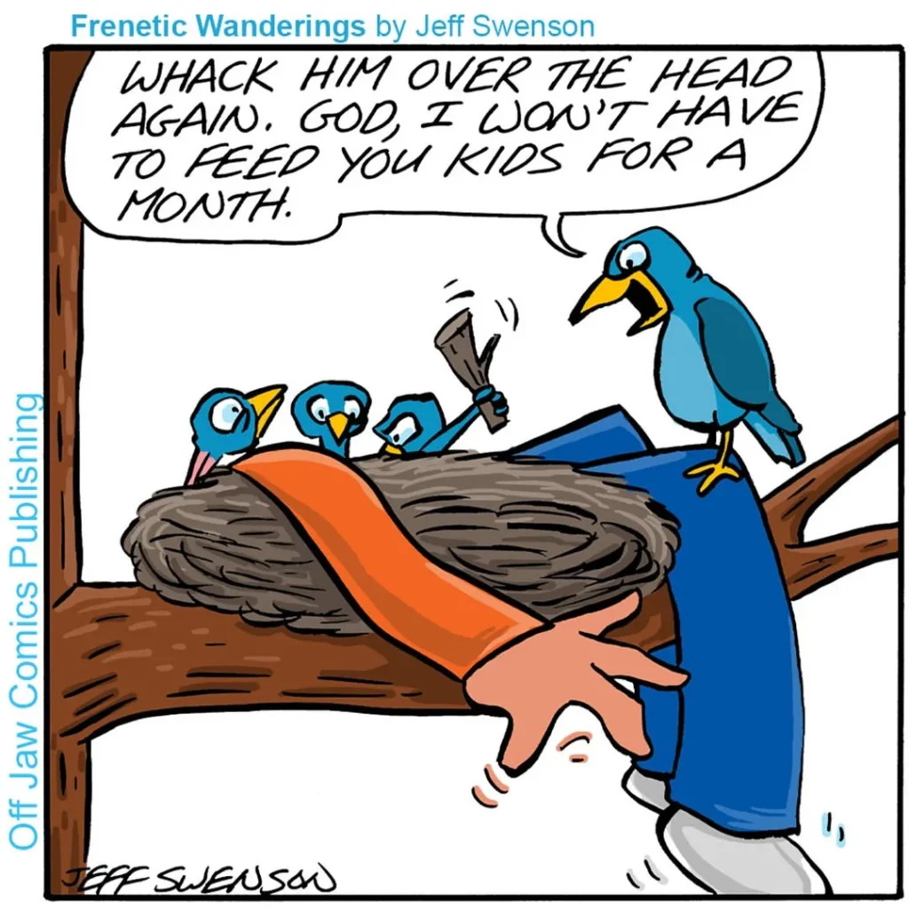 Jeff Swenson one-panel comics with dark humor