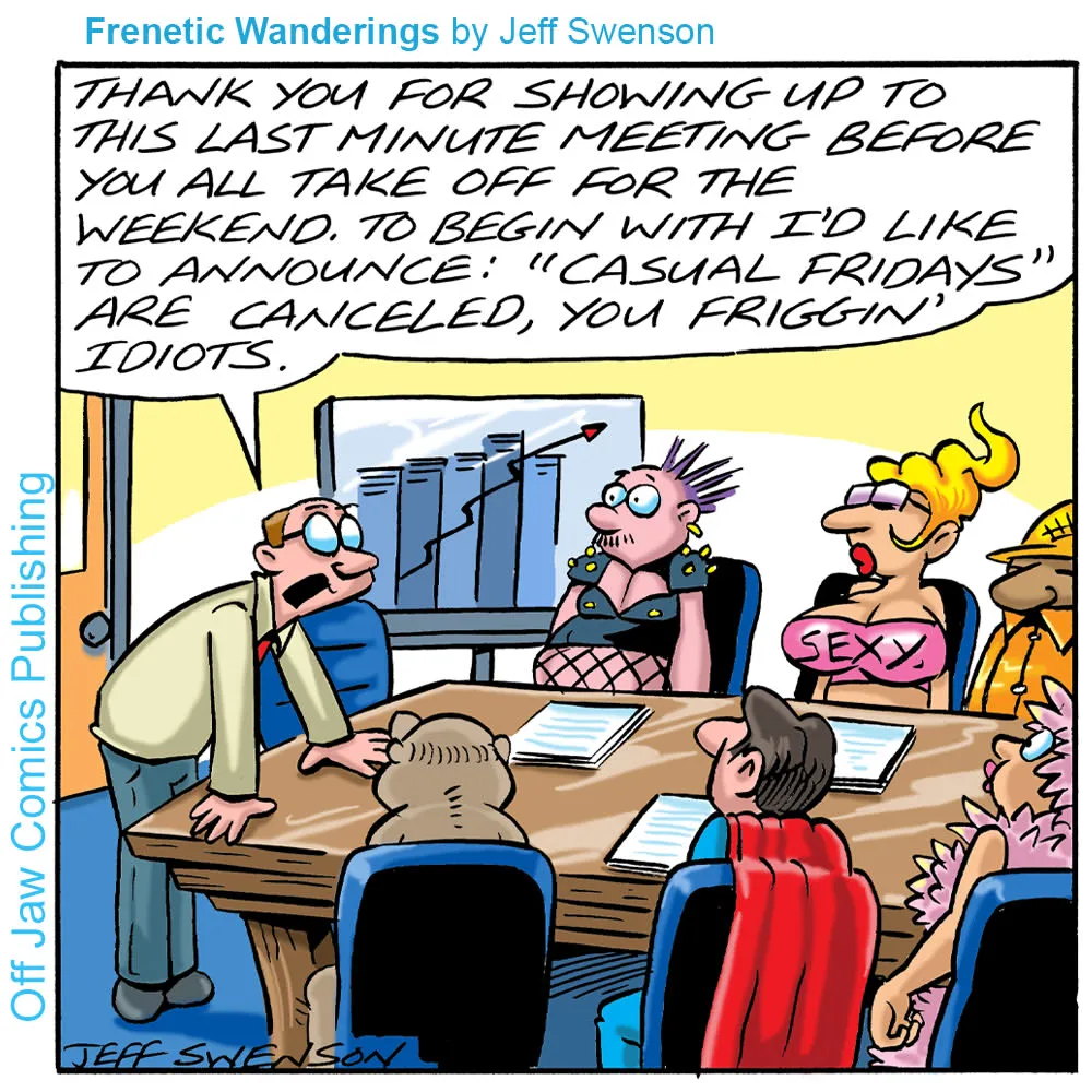 Jeff Swenson one-panel comics with dark humor