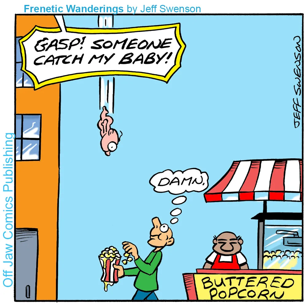 Jeff Swenson one-panel comics with dark humor