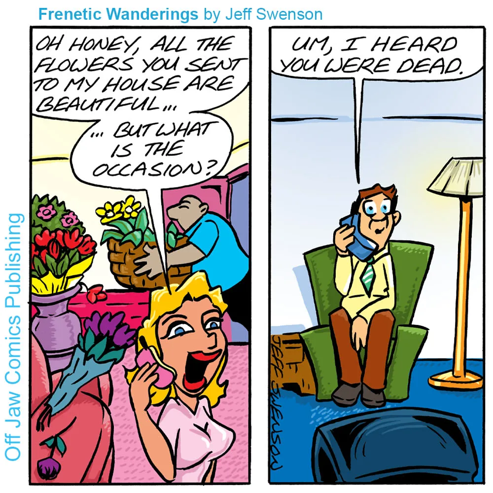 Jeff Swenson one-panel comics with dark humor
