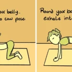 20 Wicked Reasoning Comics Turn Everyday Frustrations Into Funny Moments A person demonstrates cow and cat yoga poses before the comic cuts to a tabletop role-playing game.