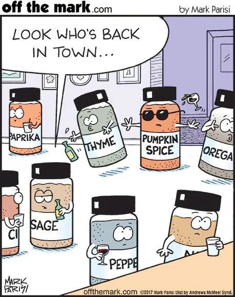 Pumpkin spice jars welcome the familiar seasonal return of pumpkin spice.